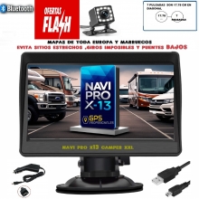 NAVI CAMPER PRO X-13 7 PULGADAS CON  BLUETOOTH Y CAMARA INALAMBRICA ALCANCE 15 METROS O POR CABLE DE 11.5 METROS